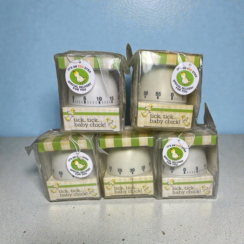 About to Hatch Baby Chick Kitchen Egg Timers Lot of 5 NEW in Box Novelty Timer
